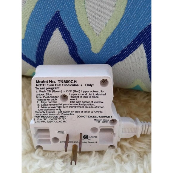 Intermatic TN800CH - Dual Outlet Appliance Timer - 2 On/Off Operations per Day - Picture 2 of 2